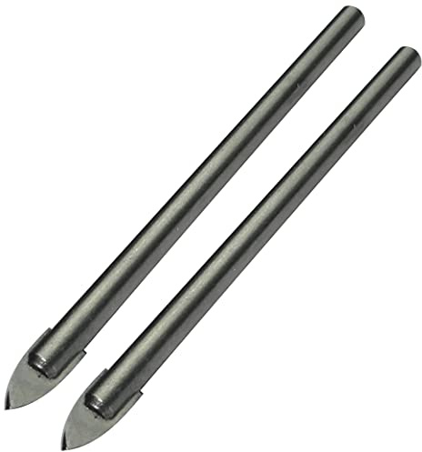 AERZETIX - C49218 - Lot de 2 Forets/mèches pour verre Ø3mm pour carrelage/céramique/miroir - emmanchement cylindrique