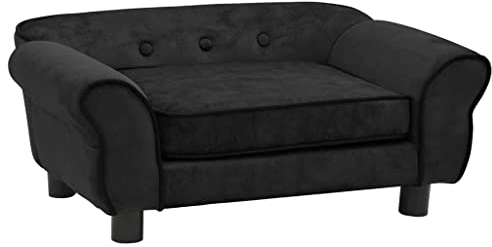 vidaXL Hundesofa Schwarz 72x45x30cm Plüsch Hundebett Hundecouch Katzensofa