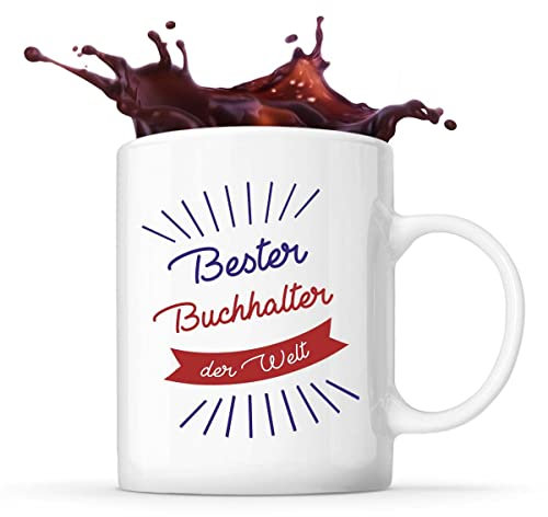 Tasse Buchhalter | Bester Buchhalter der Welt | Tasse mit Spruch lustig Fun Tasse Geschenkidee fürs Büro zum Geburtstag Jubiläum Kaffeetasse Bürotasse