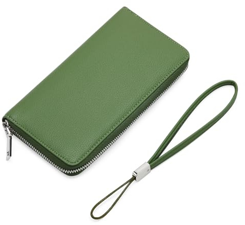 GOIACII Geldbörsen Damen Große Kapazität Lange Portemonnaie Gross Karteninhaber Geldbörse für Frauen mit RFID-Blockierung und Abnehmbare Handgelenk