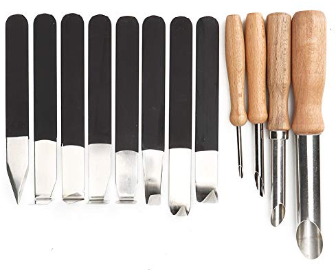 12-teiliges Holzgriff-Edelstahl-Keramik-Ton-Kunstskulptur-Handwerkswerkzeug, Tonschnitzwerkzeuge, Töpferset für Erwachsene, Kinder, Töpferhandwerk, Backen, Schnitzen Geschenk zum Valentinstag