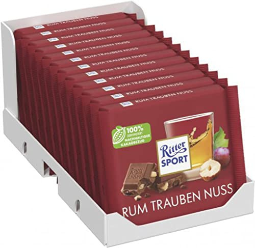 Ritter Sport Rum Trauben Nuss Schokolade, 12er Pack (12 x 100g)