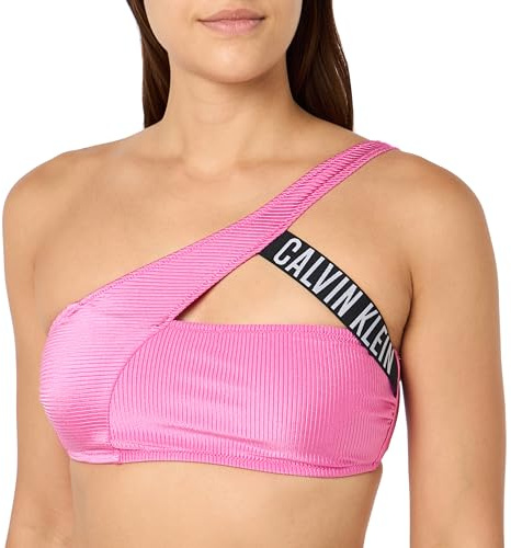 Calvin Klein Top Bikini Donna One Shoulder Bralette senza Ferretto, Rosa (Bold Pink), L
