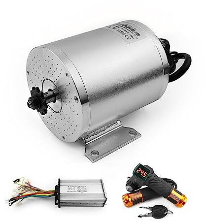 L-faster MY1020 1000W 48V Go-Karts E-Bike Scooter DC Hochgeschwindigkeits-Brushless-Motor mit Controller-Schlüssel-Gas-Kit (48V 1000W)