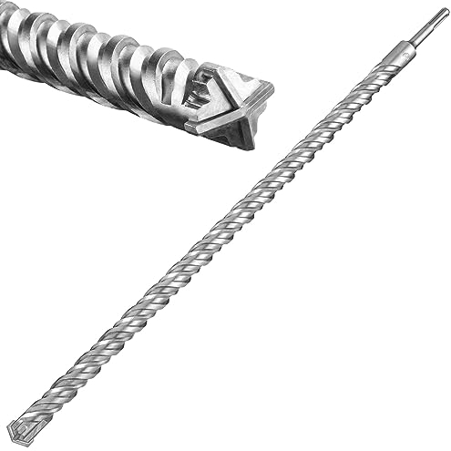 EffektWerk Punta da trapano SDS Plus da 600 mm, testa con punta in tungsteno con bordi a taglio trasversale per muratura in calcestruzzo, mattoni e pietra