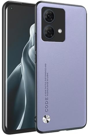 HONLEN Funda para Motorola Moto Edge 40 Neo (6.55 Inches) Carcasa de Negocios Respaldo de Cuero Púrpura Claro