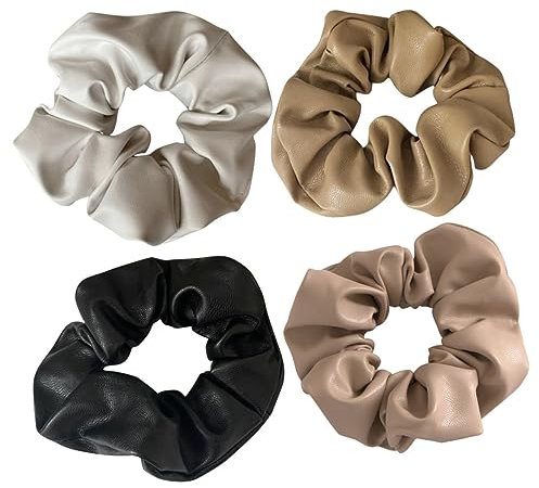 Gogogmee Pu Leder Haargummis Elastische Haarbänder 4 Stück Zarter Haarschmuck Für Frauen Mädchen Armband Zubehör Für Alltag Geburtstage