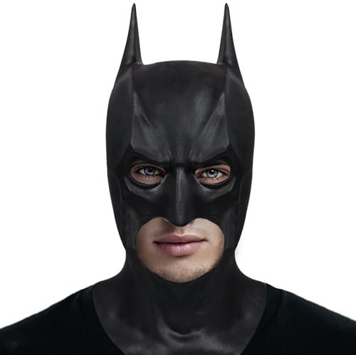 nezababy Men's Super Hero Bat Mask Knight Full Head Helmet Superhero Costume Headgear Halloween Accessories Masque Dress up Props