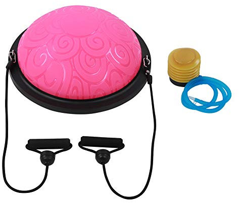 Ejoyous Balance Ball Trainer, Anti Rutsch Balance Board Halbkugel Gymnastikball Yoga Halbball mit Widerstandsbändern für Yoga Fitness Krafttraining Core Training Gleichgewichtstraining