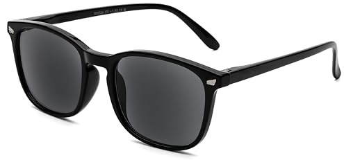 DOOViC Lesebrille mit Blaulichtfilter/Sonnenlesebrille für Sonnen/Summer | Eckig Rahmen Große Gläser Federscharnier Brille Lesehilfe mit Sehstärke
