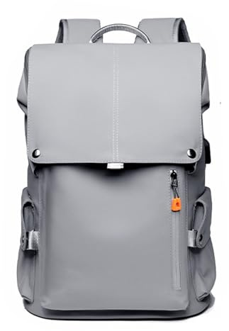 FANDARE Mochila para Laptop Mochila de Viaje de Negocios con Bloqueo de Puerto de Carga USB & Cinturón Reflectante Mochila Trabajo Mochilas para portátiles netbooks Mochilas Tipo Casual Gris A