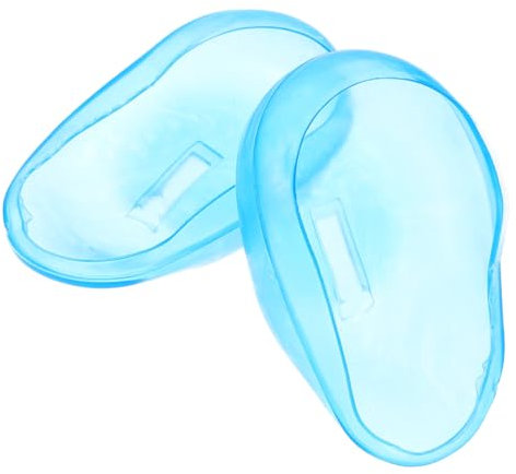 CAXUSD 2pcs Blue Silicone Ear Cover Ear Shield for Hair Dye Protection Flexible Elastic Fit Reusable Soft Protecter for Salon and Home Use