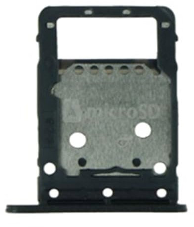 Ersatzteil kompatibel mit Samsung Galaxy Tab S6 Lite P615 / Tab S6 Lite (2022) P619 Wagen Fach Einschub Adapter Slot Kartenhalter Wagen für SIM-Karte + Micro-SD-Speicherfach (Schwarz)