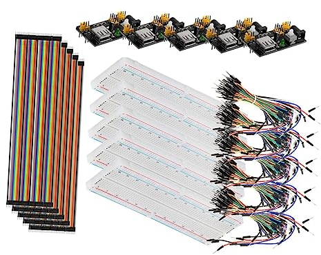 CAXUSD Breadboard Starter Learning Kit 830-pin Power Supply Module 65 Jumper Wires
