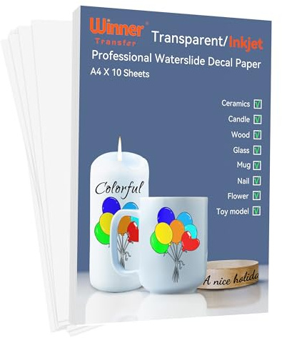 WinnerTransfer Waterslide Decal Paper Inkjet Clear 10 Sheets A4(WT-IW0-1.0-10)