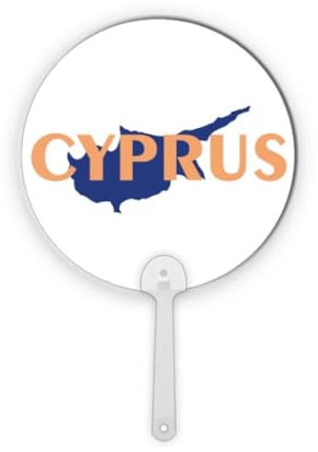 no/no Cyprus Euan Map Tourismus Kunststoff rund Handventilator Dekorationen Handwerk