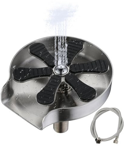 Risciacquone in vetro per lavello, lavastoviglie per lavello | Lavastoviglie girevole | Pulitore per vetro per lavello da cucina, lavastoviglie per tazza per lavello, lavastoviglie in acciaio inox per