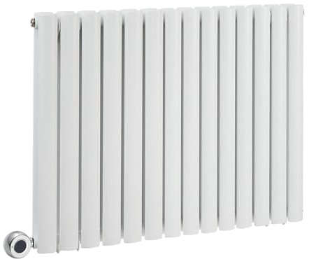 MILANO 1200W White Horizontal Double Panel Electric Radiator Plug 635x826mm