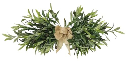 Olive Wreath, Front Door Decor, Window Wall Decoration, For Indoor And Outdoor Use, 23.62 Inches, All-Season Design And Long Lasting Materials, For House, Bedroom, Rooms