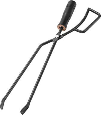 Milisten Fire Clip Wood Handle for Camping Firewood Tong Outdoor BBQ Clip Camping Accessory