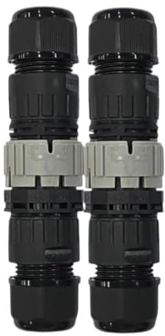 Evoges Waterproof IP68 Fast Connector with Screwless Terminal Connections M20 for Cable Diameter Ø5-12mm, 400V 24A Outdoor Electrical Cable Gland for LED Lighting, Garden, CCTV (Pack of 2)