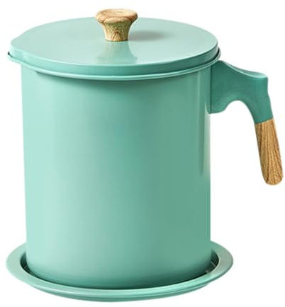 Keeper grasso per pancetta - contenitore olio arrugginito con coperchio e filtro a maglie fine, separatore di grasso di cottura in acciaio inossidabile 1.4L | Barattolo di stoccaggio grasso premium co