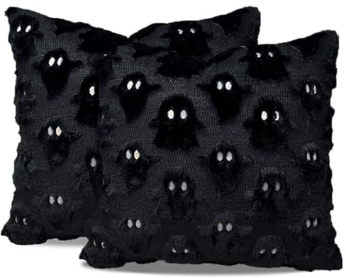 Halloween Kissenbezug,45x45CM Ghosts Of Halloween Kissen Cover,Kissenbezüge | Süße Geist Deko,Herbstlicher Room Bettwäsche Aesthetic Decor,für 45x45CM Sofa Wohnzimmer Pillow(Nur Kissenhülle),2 Stück