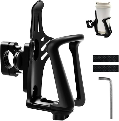 Bike Water Bottle Holder, Adjustable Bicycle Cup Holder Cycling Bottle Cage | Motorcycle Cup Holders Universal Bike Cup Holders Rack Fit 2.16-2.95 Diameter Bottle, Rotatable, with Screw Tool for Bicycle