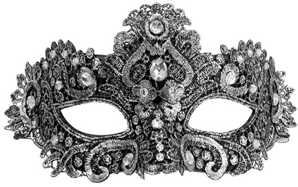 W WIDMANN MILANO Party Fashion - Venezianische Augenmaske mit Glitzer | Maske für Damen & Herren, Accessoire für Maskenball, Karneval, Mottoparty