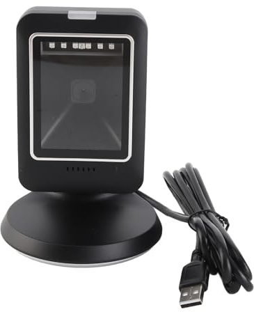 2D Hands Barcode Scanner Omnidirectional USB Wired Desktop Reader Fast Self Sensing Scanning for Retail Store Supermarket Libraries Bookstores