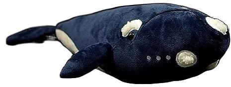 Simulering Black Right Whale Doll Tumörhuvud Whale Mjukdocka Plyschleksak