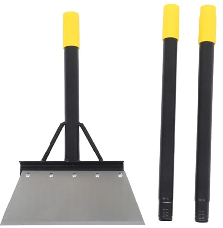 DOITOOL Pala Piatta da Giardino Regolabile Manico lungo 127 CM Raschietto per Pavimenti e Ghiaccio Attrezzo Professionale per Diserbo Pulizia Prato e Rimozione Neve in Metallo per Uso