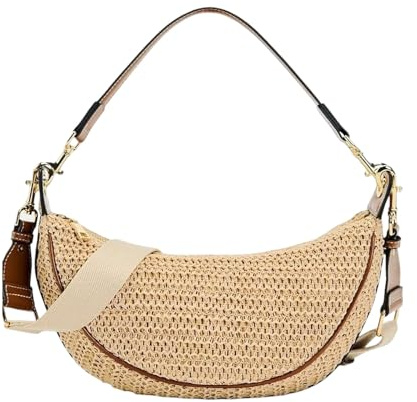 2026 Sacs à bandoulière en paille pour femme Sac à main tissé de plage Sac à main d'été avec sangle réglable