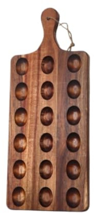 KIXZSAZ Vassoio portauova in legno ergonomico che impedisce che le uova vengano schiacciate, offrendo al contempo un'attraente esposizione per snack e dessert. Vassoio portauova in legno portatile con