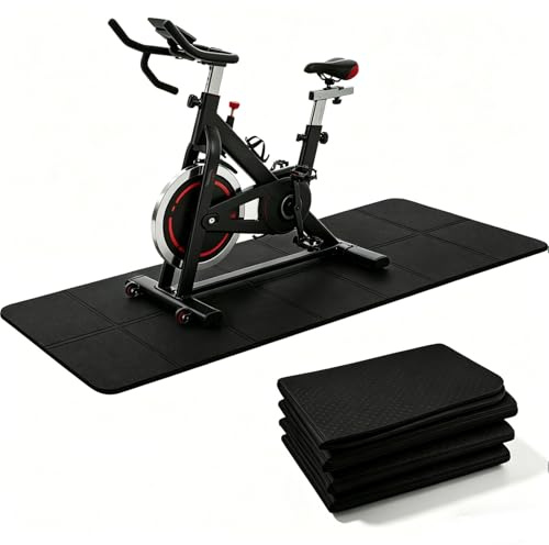 Tapis de protection de sol pliable 183 × 61 cm - Épaisseur 6 mm - Antidérapant et isolation acoustique - Tapis de protection pour tapis de course, vélo d'appartement, vélo elliptique, tapis de marche