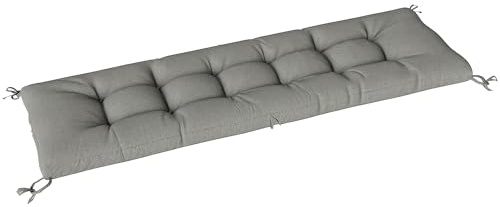 Outsunny Cuscino per Poltrona da Patio, Cuscino per Chaise Lounge da Esterno UV50+ con Cinghie di Fissaggio per Arredi da Interno e Esterno, 198x65x13 cm, Grigio Chiaro