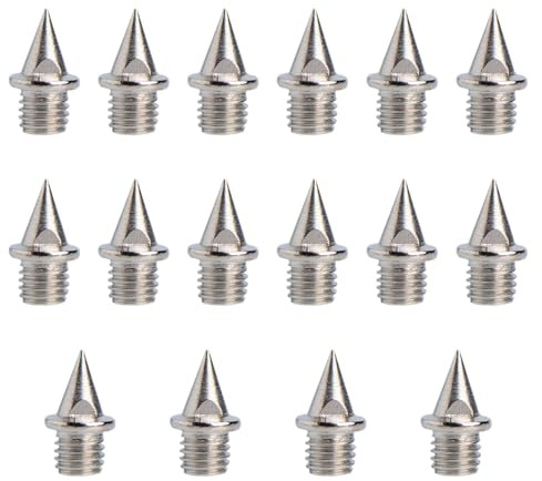 KQFCAZRE 16 Clavos para Zapatillas de Correr, 7 Mm, Clavos de Repuesto de Metal para Carreras de Velocidad, Clavos Afilados Plateados