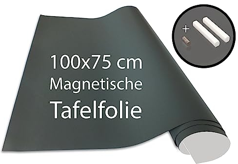 Cuadros Lifestyle Board Foil 100x75 cm | Pellicola magnetica e autoadesiva per lavagne in vinile | Lavagna magnetica | Pellicola magnetica | incl. gesso + magneti | Grigio