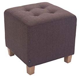 CLP Sitzhocker Pharao I Gepolsterter Sitzwürfel Mit Stoff-Bezug I Helle Holzbeine, Farbe:braun