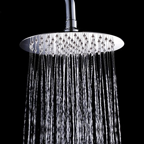 KUNGYO Tête de Douche Acier Inoxydable 304 Pommeau de Douche Economie d'Eau et Haute Pression pour Salle de Bain (20cm Rond)