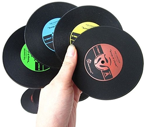 Retro CD-Design Silicone Drink Coaster Pad Antiscivolo Resistenza Calore Tazza Caffè Tovaglietta Sottopentola Stuoia Stuoia Stoviglie Isolamento Pad