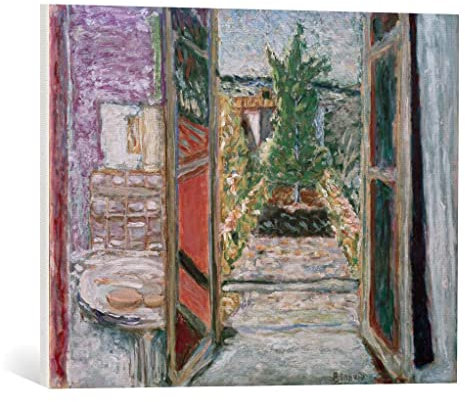 kunst für alle Leinwandbild: Pierre Bonnard Das offene Fenste - hochwertiger Druck, Leinwand auf Keilrahmen, Bild fertig zum Aufhängen, 60x45 cm