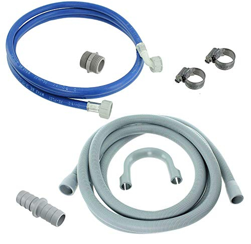 FindASpare Universal Fill Water Pipe and Drain Hose Extension Kit for Beko Hotpoint And Many More Washing Machines (2.5m Length 19 & 22mm Fitting)