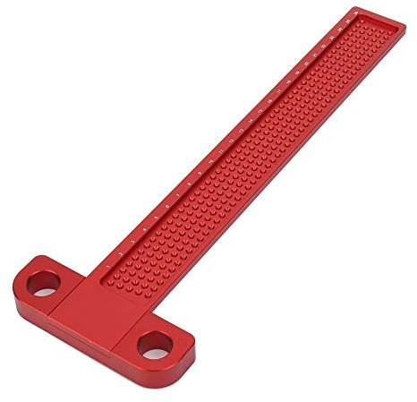 Samfox T-Typ Markierungslineal - Lochpositionierung Metrisches Messlineal Aluminiumlegierung Holzschere T-Lineal Tischlerwerkzeug & Markierungslehre T-260