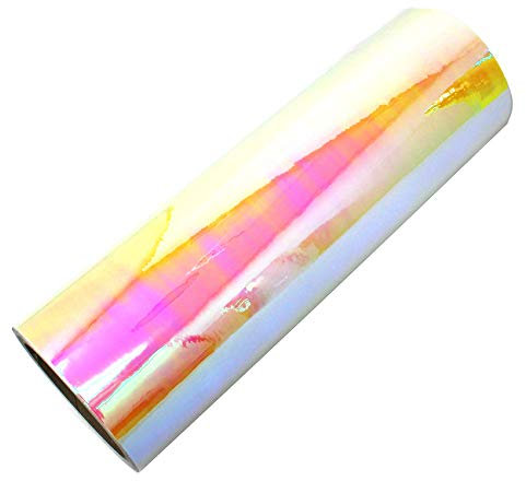 Flip Flop Hologramm Plotterfolie Effektfolie Chamäleon Chrom Bastelfolie Carwrapping Auto Folie DIY Basteln für Aufkleber Sticker Beschriftungen (Gelb/Rot, 63cm (Meterware))