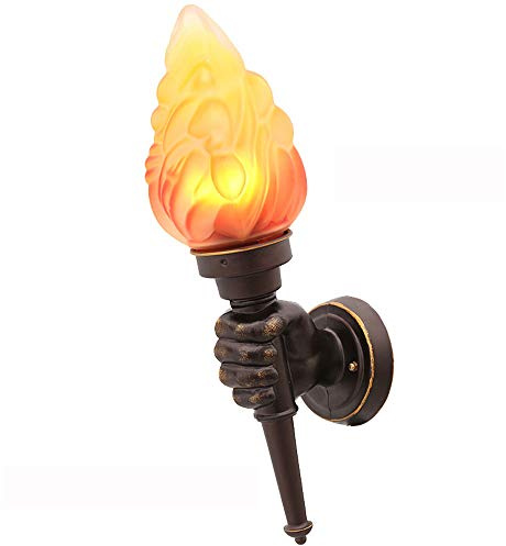 Creative Torch Hand Light Restaurant Cafe Bar Plug in/Wall Mount Wall Fitting Bracket Light Wall Lamp Porch Aisle Stair Bedroom Living Room Outdoor Garden Light Wall Lamp Sconce