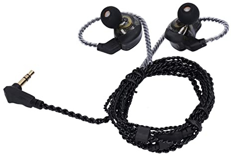 Écouteurs Intra-Auriculaires, écouteurs Filaires 1DD Super Bass Boost Sport Gaming Écouteurs HiFi Réduction du Bruit Casque Stéréo pour Voyage Gym Gaming(sans Micro Noir)