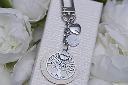 Portachiavi Albero della Vita Romantico in Vari Modelli con Ciondolo Cuore (Albero della Vita con Cuore)