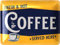 LANOLU Retro Blechschild Kaffee - COFFEE SERVED HERE Schild - Küchen Deko vintage Geschenk für die Coffee Bar - retro Diner Deko - Metallschild mit Wölbung 15x20 cm