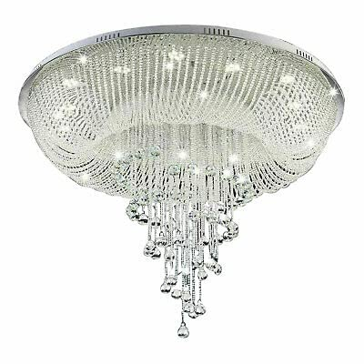 Kristall Deckenleuchte Deckenlampe Dimmbare Kronleuchter AnhäNger Dimmbar Wohnzimmer Pendelleucht Moderne Kristallleuchter Lampe Led-Deckenleuchten Pendelleuchte Beleuchtung LuxuriöS Pendelleuch 60 Cm